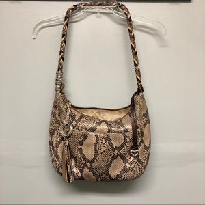 Brighton Faux Snakeskin Hobo Bag